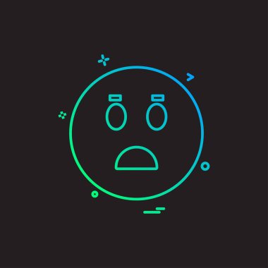 Emoji simgesi tasarım, renkli vektör çizim