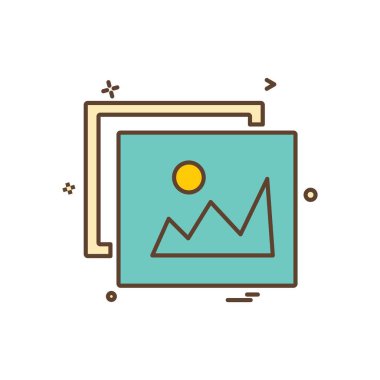 Görüntü simgesi tasarım, renkli vektör çizim