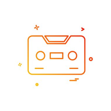 Casette simge tasarım vektörü