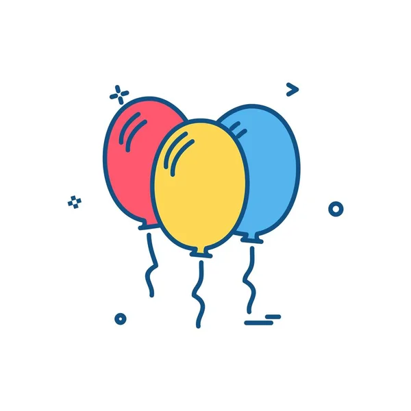 Globos Icono Diseño Colorido Vector Ilustración — Archivo Imágenes Vectoriales