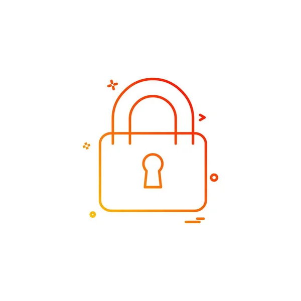 Lock Icon Design Vector — Stock Vector