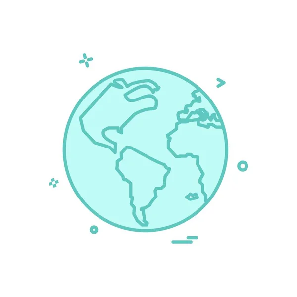 Harita Küresi Ikon Vektör Tasarımı — Stok Vektör
