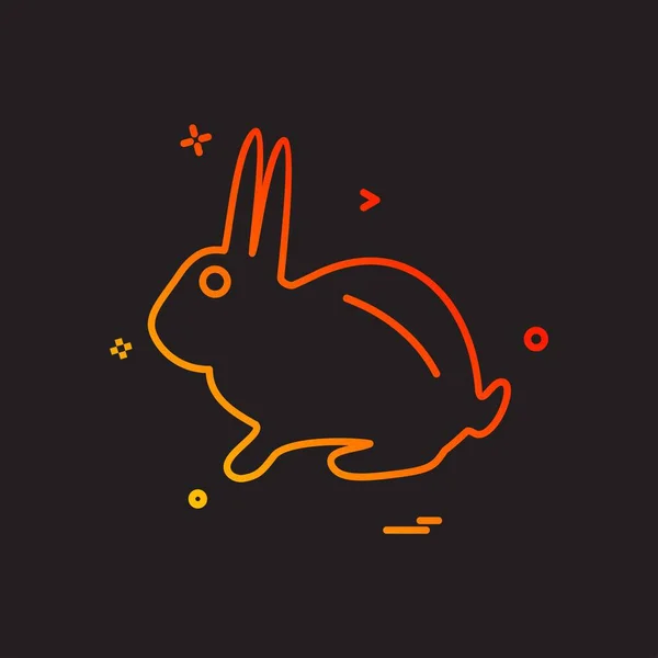 Conejo Icono Plano Vector Ilustración — Vector de stock