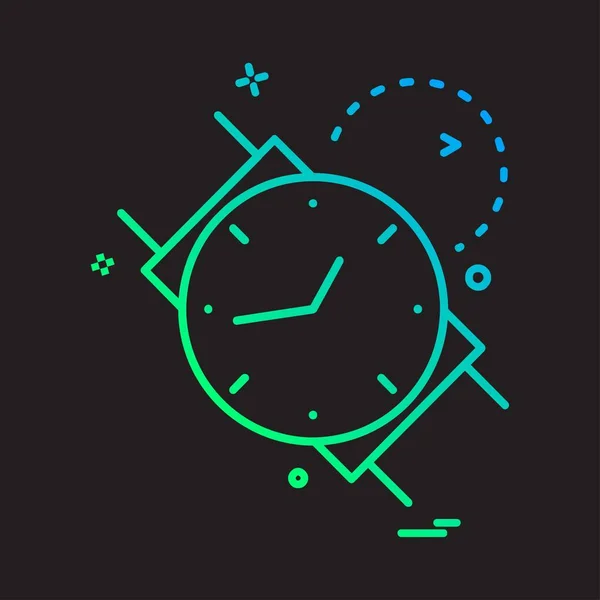 Ρολόι Εικονίδιο Σχεδιασμός Πολύχρωμο Διανυσματικά Εικονογράφηση — Διανυσματικό Αρχείο
