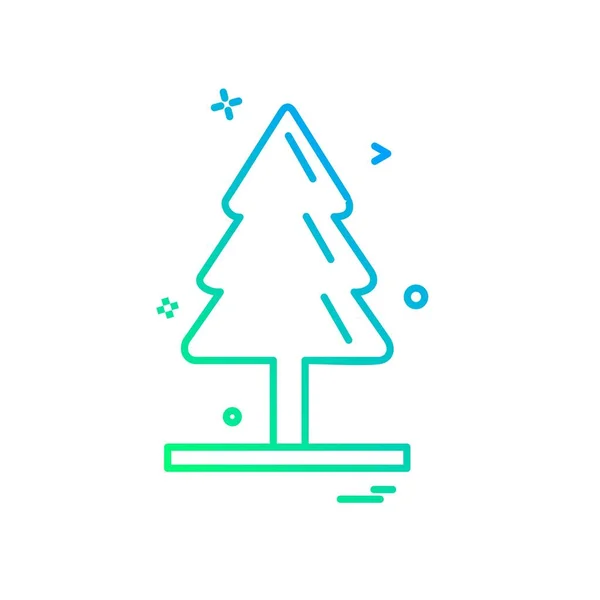 Árbol Navidad Icono Diseño Vector — Vector de stock