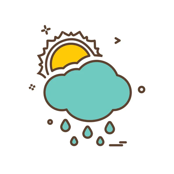 Wolke Icon Design Bunte Vektorillustration — Stockvektor