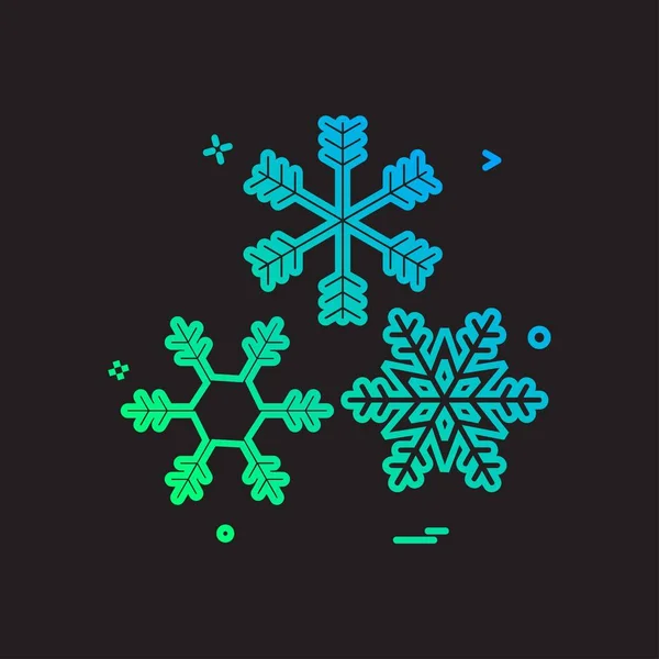 Snowflakes Simple Icon Black Background — Stock Vector