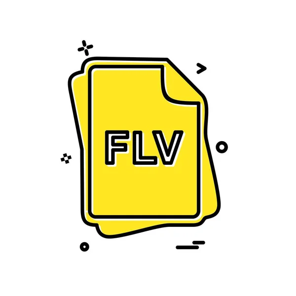 Flv ファイルの種類アイコン デザインのベクトル — ストックベクタ