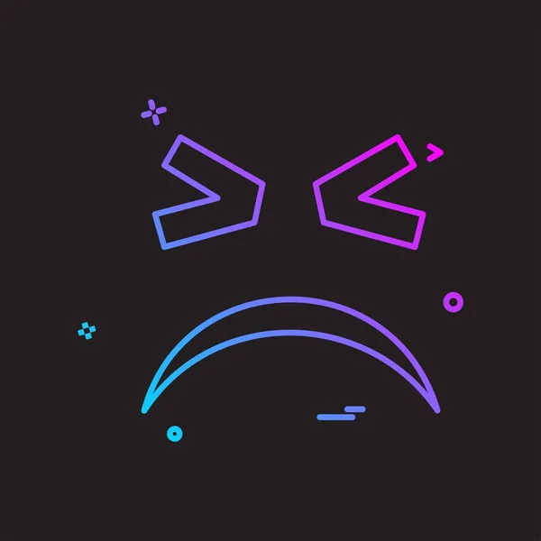 Smutný Emoji Ikony Designu Barevné Vektorové Ilustrace — Stockový vektor
