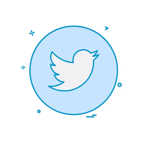 Vector Diseño Icono Twitter — Vector de stock