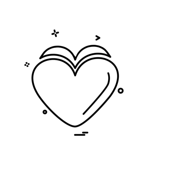 Heart Icon Design Illustrazione Vettoriale San Valentino — Vettoriale Stock