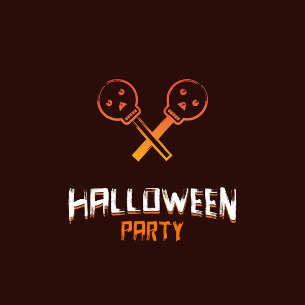 Halloween Party Meghívó Design Sötét Barna Háttér Vektor Illusztráció — Stock Vector