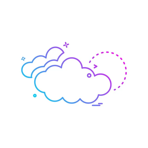 Chmura Ikona Designu Ilustracja Kolorowy Wektor — Wektor stockowy