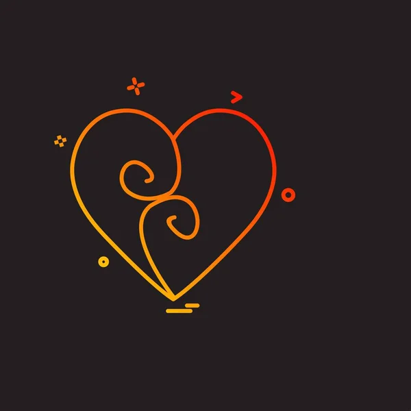 Heart Icon Design Illustrazione Vettoriale San Valentino — Vettoriale Stock