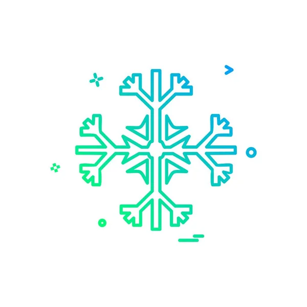 Ikona Śnieżynki Kolorowy Białym Tle — Wektor stockowy