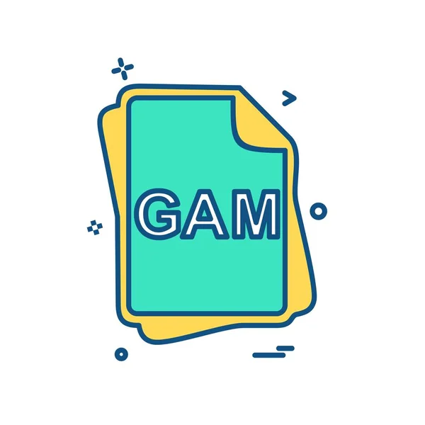 Type Fichier Gam Icon Design Vector — Image vectorielle