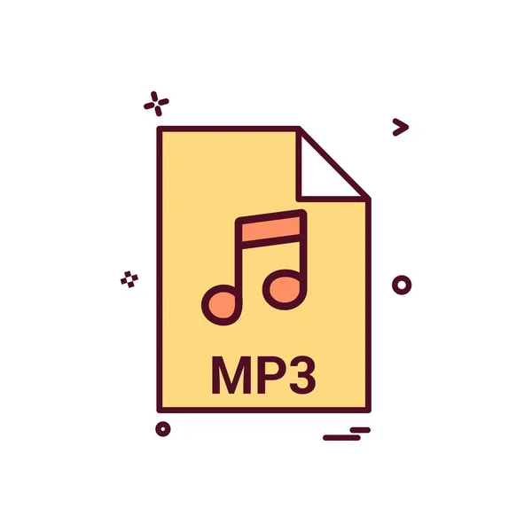Mp3ファイル拡張子ファイル形式アイコンベクトルデザイン — ストックベクタ
