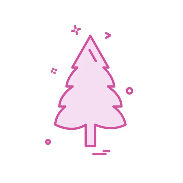 Christmas Tree Icon Design Vector — Stock Vector