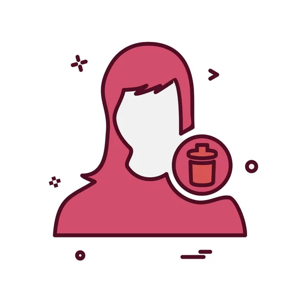 Weibliche Icon Design Vektor Illustration — Stockvektor