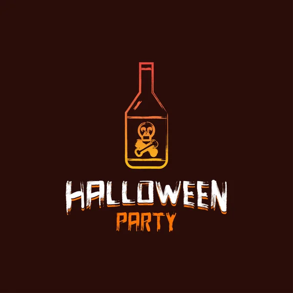 Halloween Party Meghívó Design Sötét Barna Háttér Vektor Illusztráció — Stock Vector