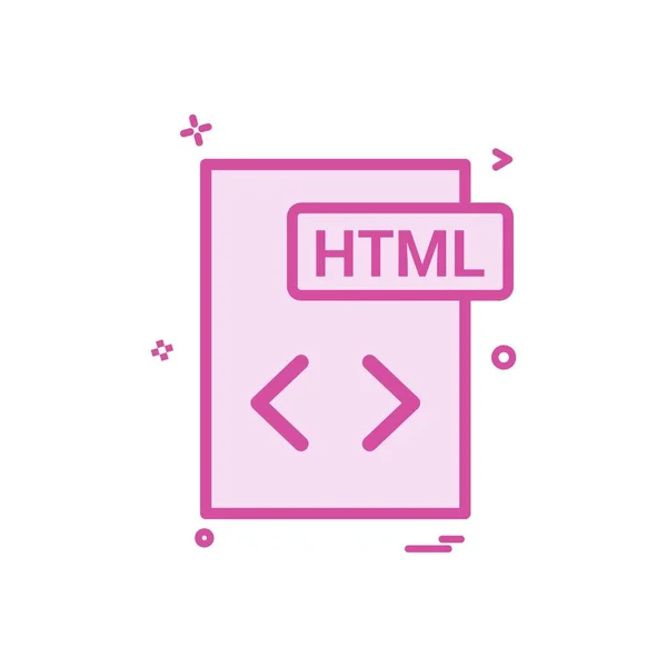 Html Bestandsformaat Icoon Vector Ontwerp — Stockvector