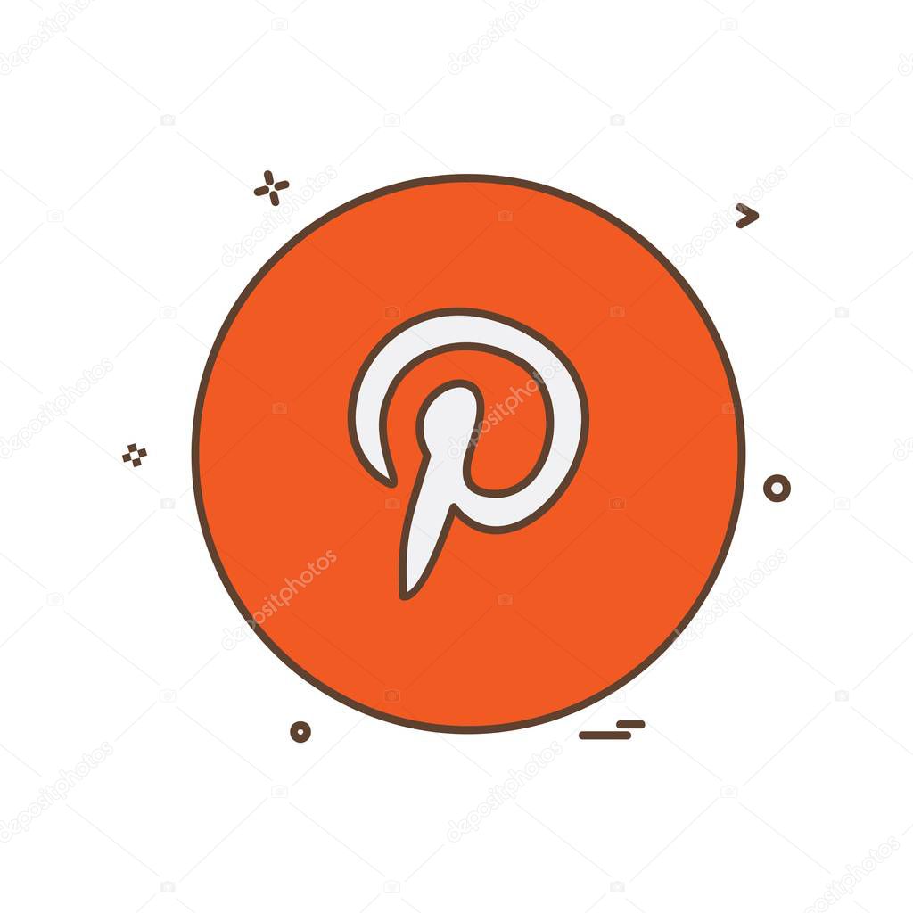 Pinterest icon design vector