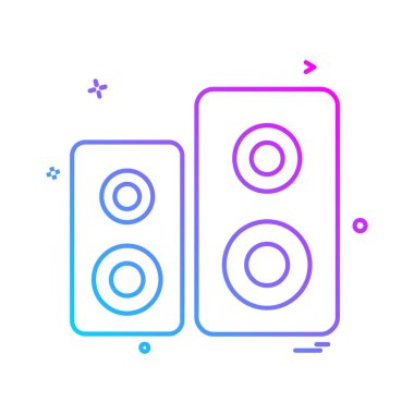 Hoparlör simgesi tasarım, renkli vektör çizim 