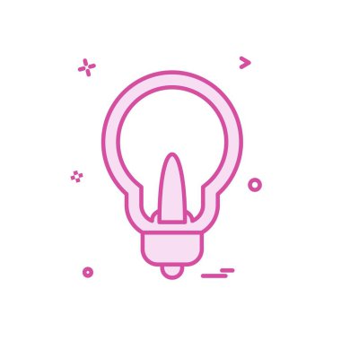 Ampul simgesi tasarım, renkli vektör çizim