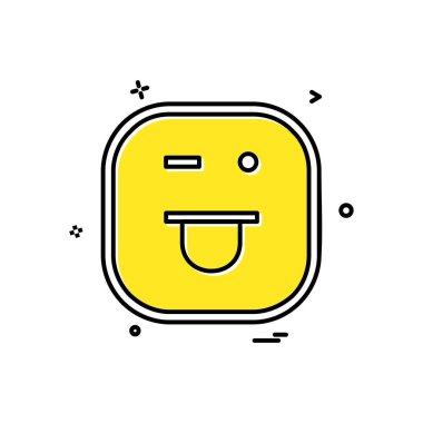 Mutlu emoji simgesi tasarım, renkli vektör çizim