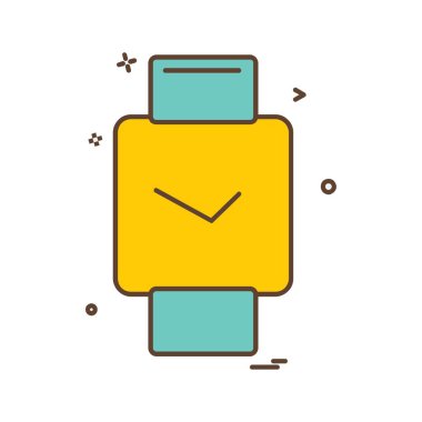 Saat simgesi tasarım, renkli vektör çizim