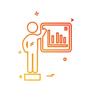 İş grafiği düz simge vektör çizim 