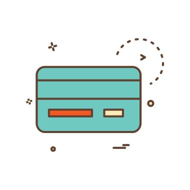 Kredi kartı simgesi tasarım, renkli vektör çizim