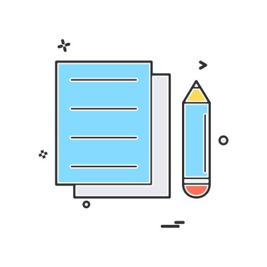 Belge kalem simge vektör tasarımı