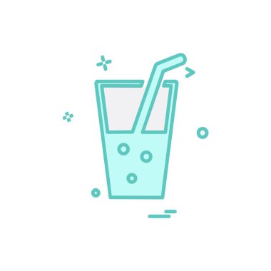 İçki simgesi tasarım, renkli vektör çizim 