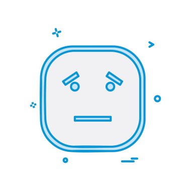 Üzgün emoji simgesi tasarım, renkli vektör çizim