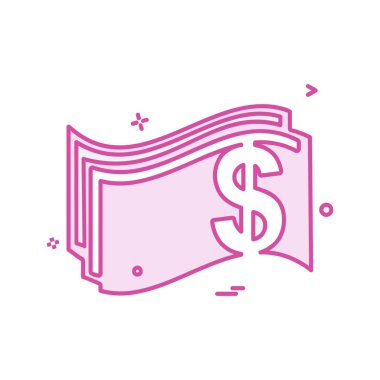 Para simgesi tasarım, renkli vektör çizim 