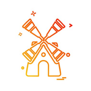 Hava türbini simge tasarlamak, renkli vektör çizim