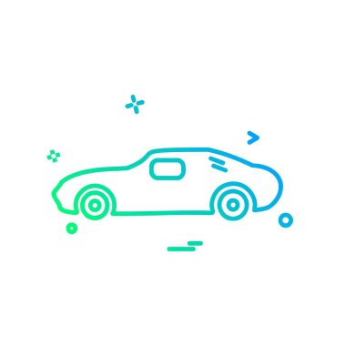 Araç simgesi tasarım, renkli vektör çizim