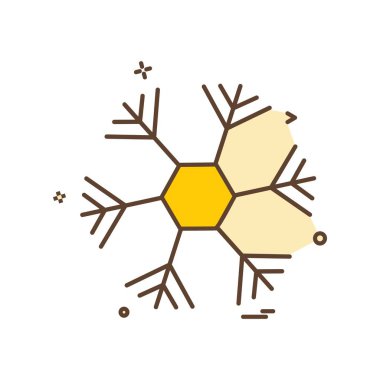 Beyaz arka plan üzerinde renkli kar tanesi simgesi