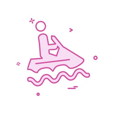 su kayağı ikonu tasarım vektörü