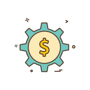 Dolar simgesi tasarım, renkli vektör çizim