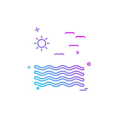 Deniz simgesi tasarım vektörü