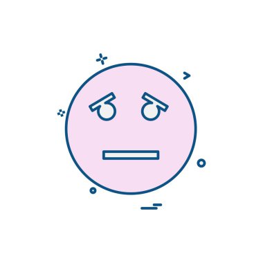 Emoji simgesi tasarım, renkli vektör çizim