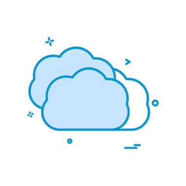 Bulut simgesi tasarım, renkli vektör çizim