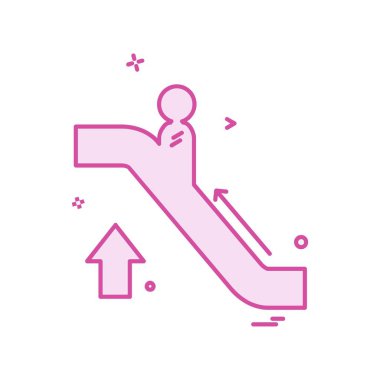 Yürüyen merdiven simgesi tasarım vektörü