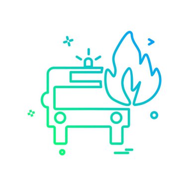 İtfaiye aracı simgesi tasarım vektörü