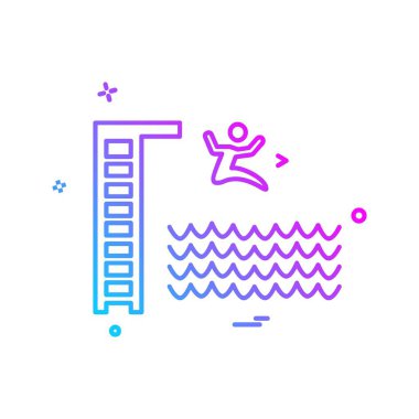 Yüzme simgesi tasarım vektörü