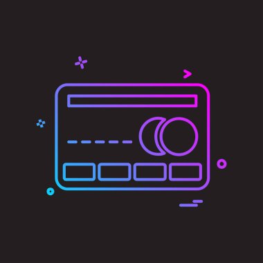 Kredi kartı simgesi tasarım, renkli vektör çizim