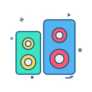Hoparlör simgesi tasarım, renkli vektör çizim 
