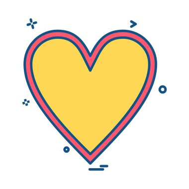 Sevgililer günü simgesi tasarım, renkli vektör çizim